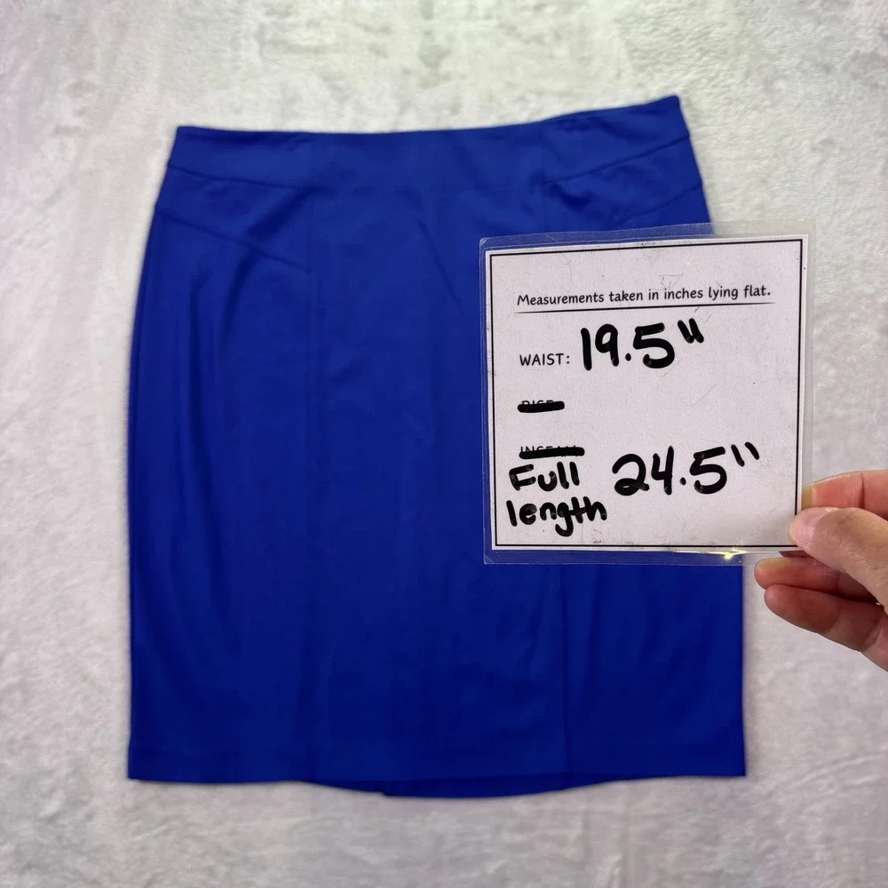 NWT Chico's‎ Women Skirt Sz 3 Blue Grotto Solid Seamed Ponte Pencil Skirt